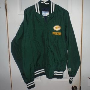 Vintage Green Bay Packers Button Down Jacket Sz Lg